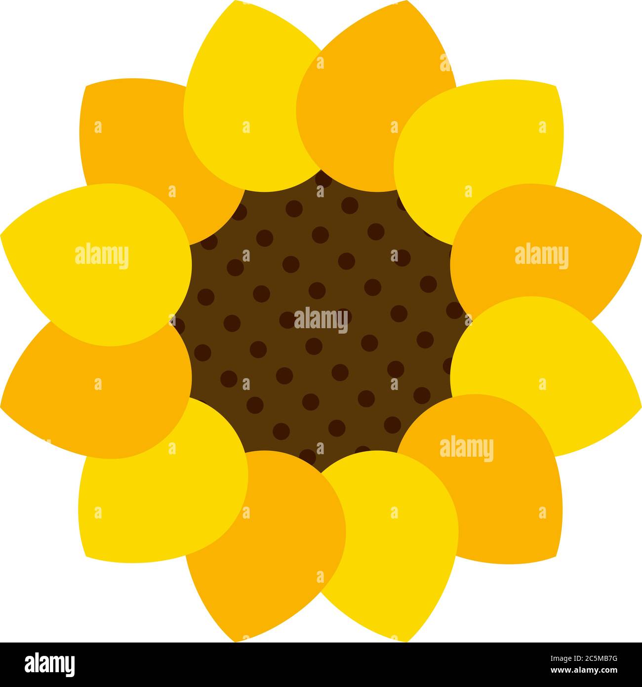 Sunflower icon on white isolated background. Vector Illustration. Stock Vector