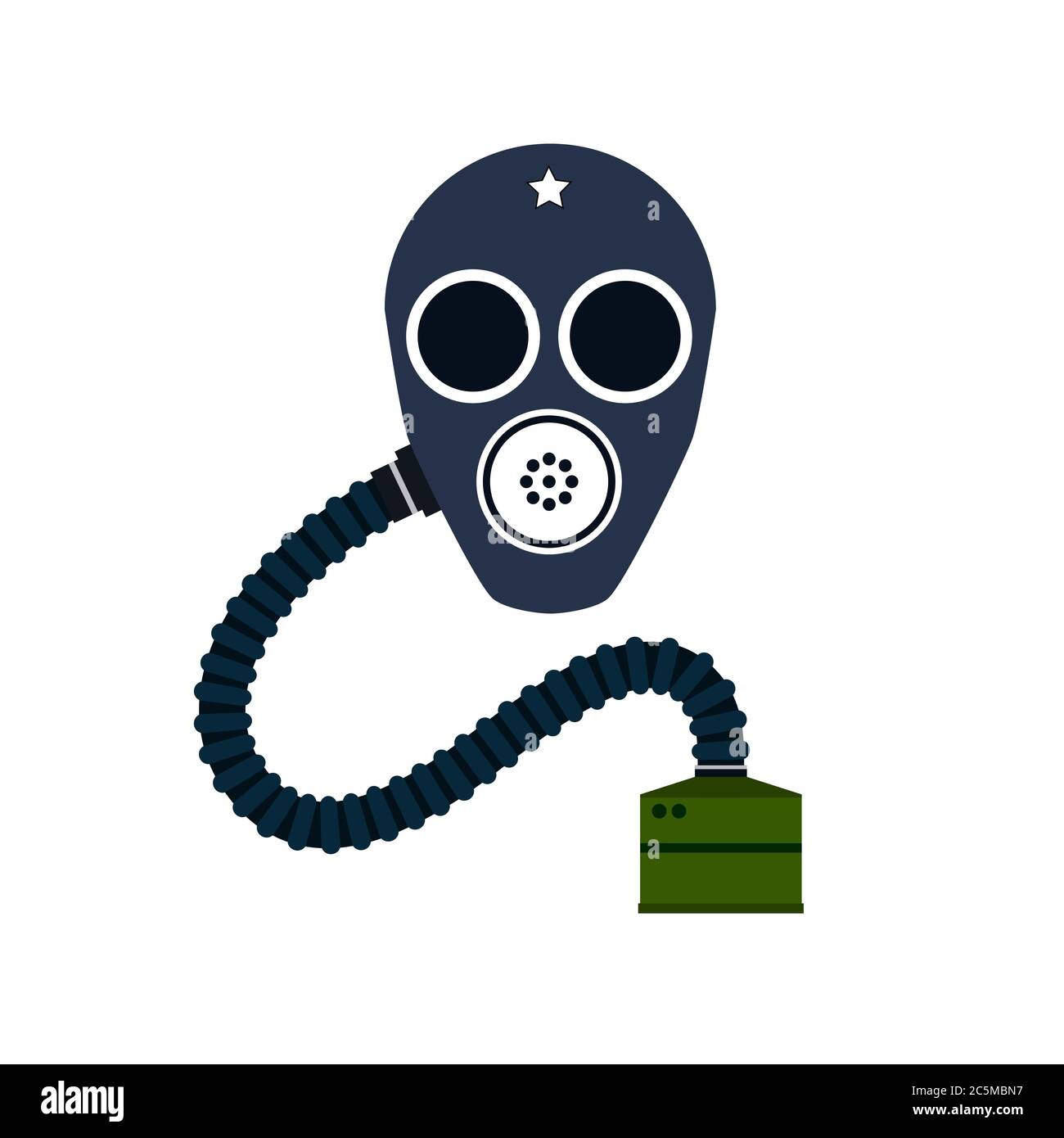 Gas mask isolated on white background. Vector illustration. Stock Vector