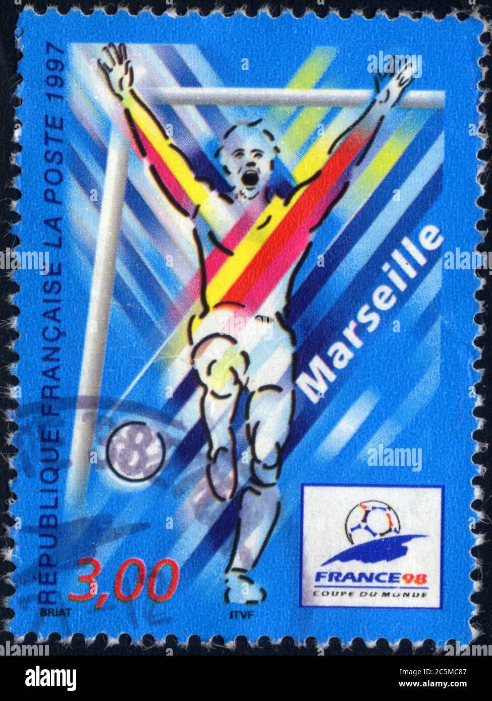 Timbre : 1997 FRANCE 98 COUPE DU MONDE Marseille Timbre : 1997 FRANCE 98 COUPE DU MONDE Marseille