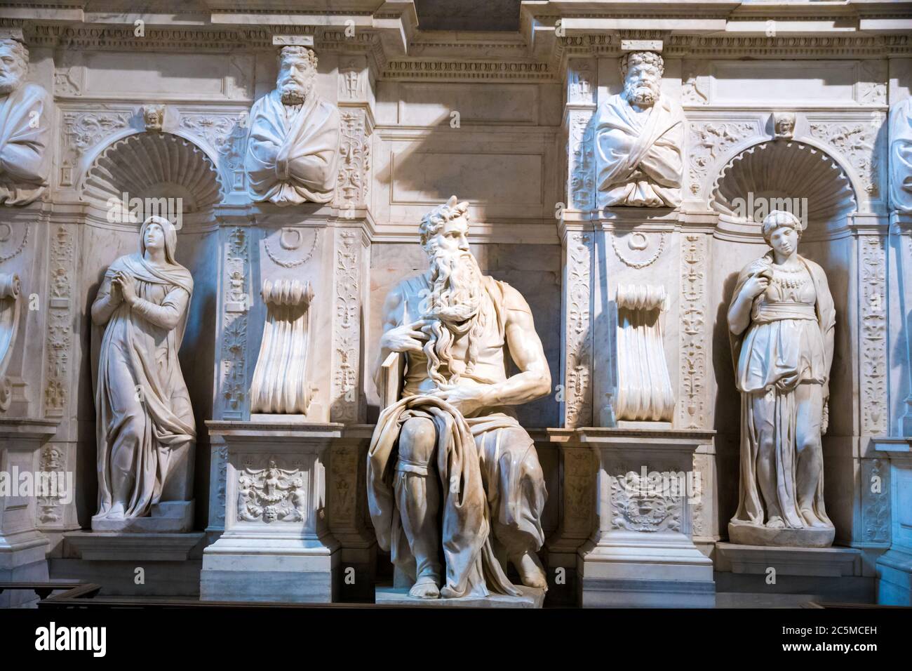 Michelangelo's statue of Moses in Basilica di San Pietro Vincoli (Saint