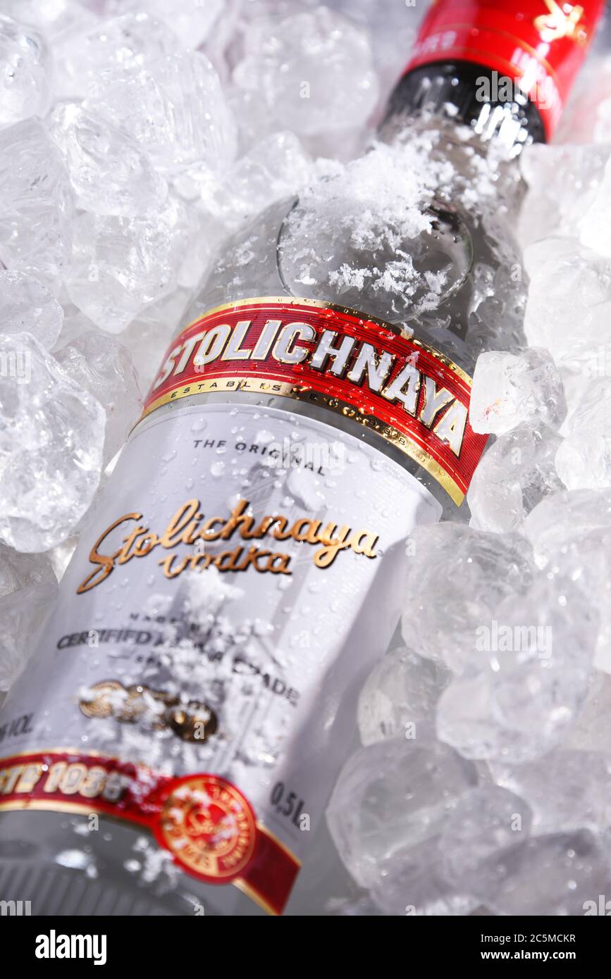 POZNAN, POL - MAY 28, 2020: Bottle of Stolichnaya, popular brand of Russian  vodka made of wheat and rye grain Stock Photo - Alamy