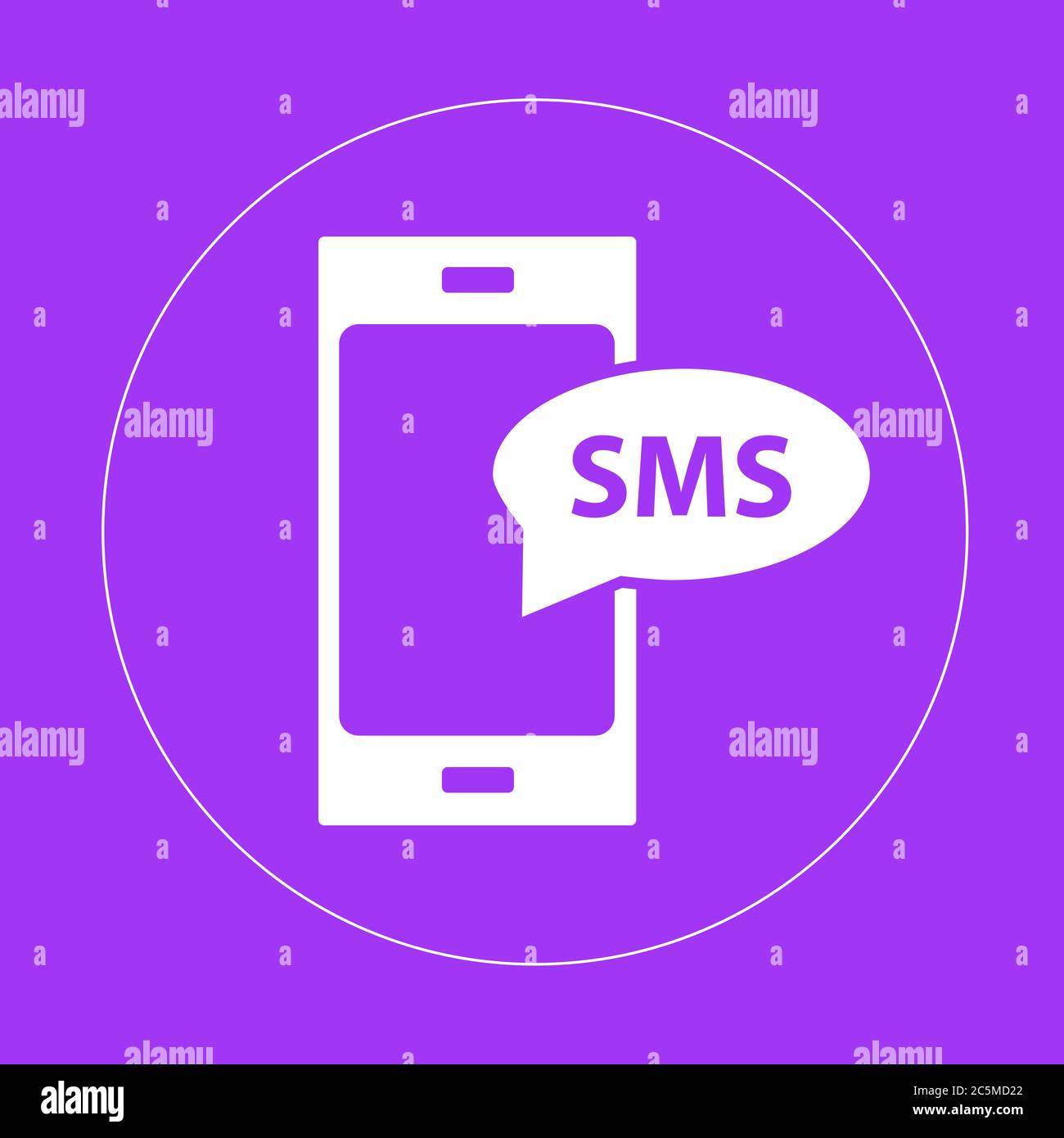 Mobile phone sms icon. One of set web icons. Vector illustration. Stock Vector