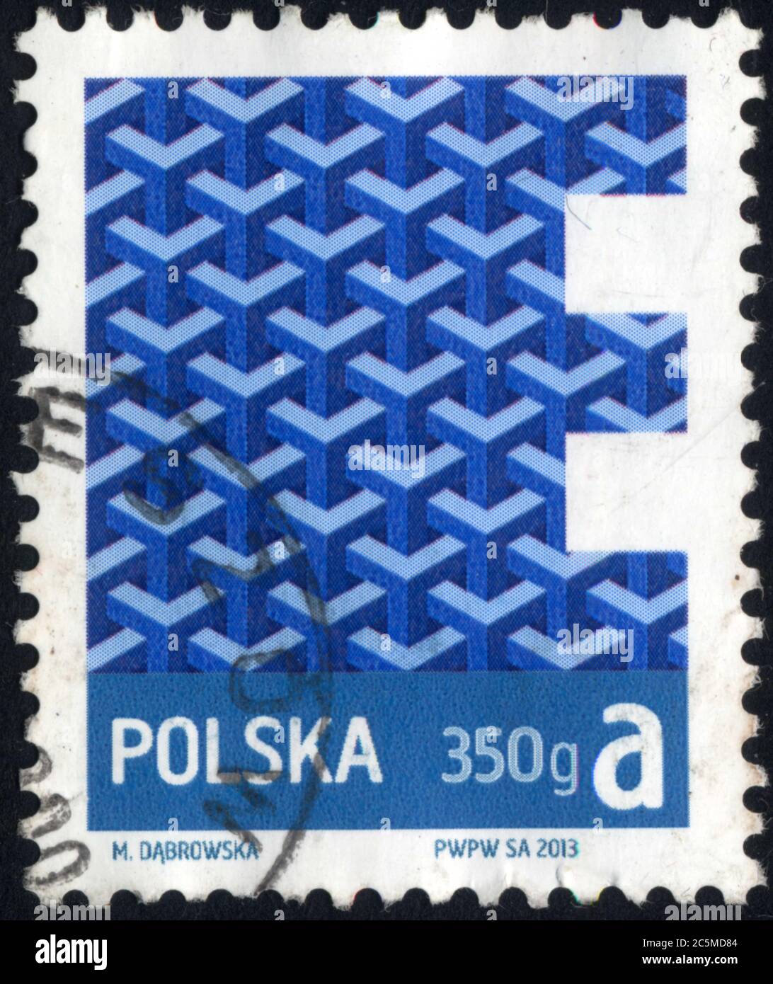 Timbre oblitéré . Polska. 350g. A. 2013 Stock Photo