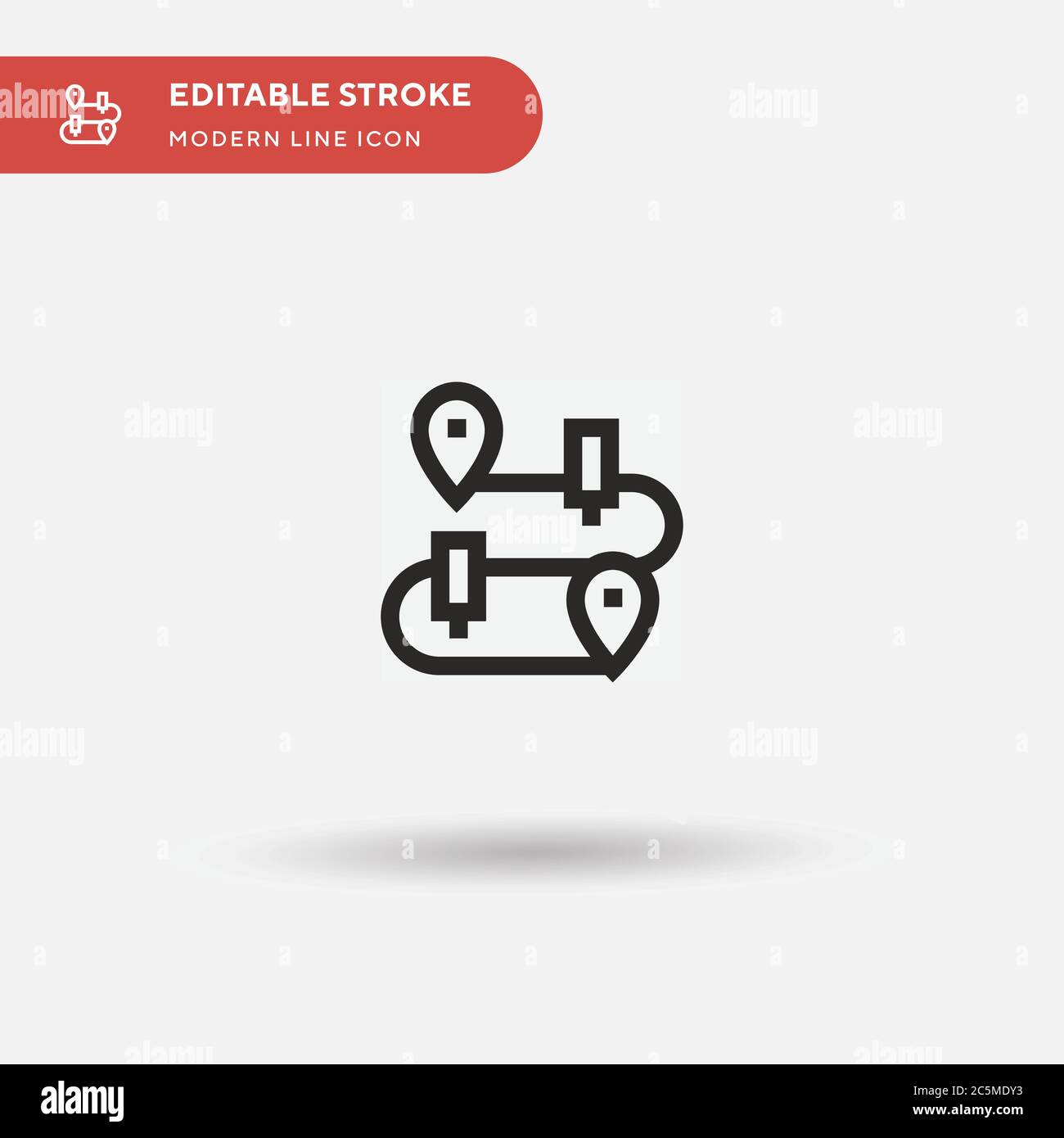 Route Simple vector icon. Illustration symbol design template for web ...