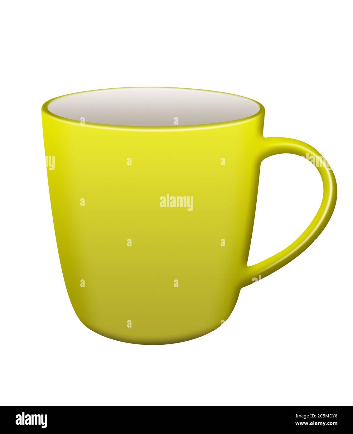 Yellow ceramic mug isolated on white with Clipping Path Stock Photo Alamy