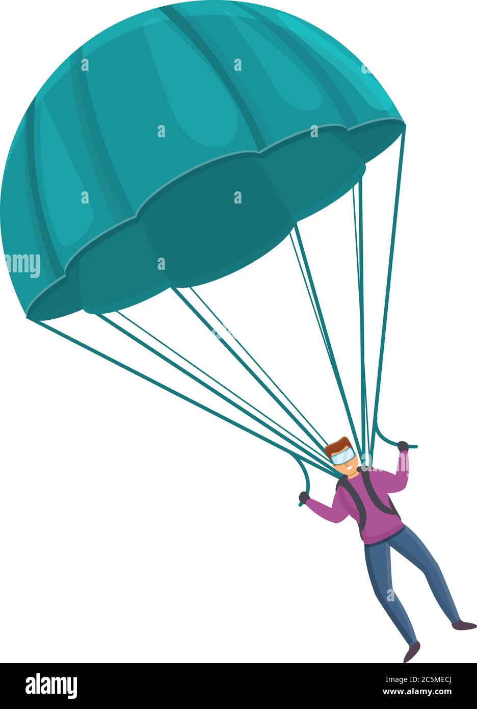 Flying parachute icon. Cartoon of flying parachute vector icon for web design isolated on white background Stock Vector
