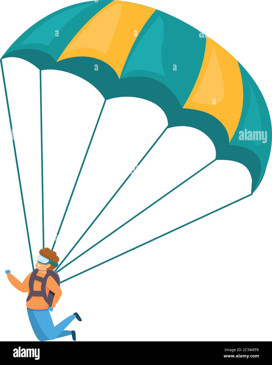Young skydiver icon. Cartoon of young skydiver vector icon for web design isolated on white background Stock Vector