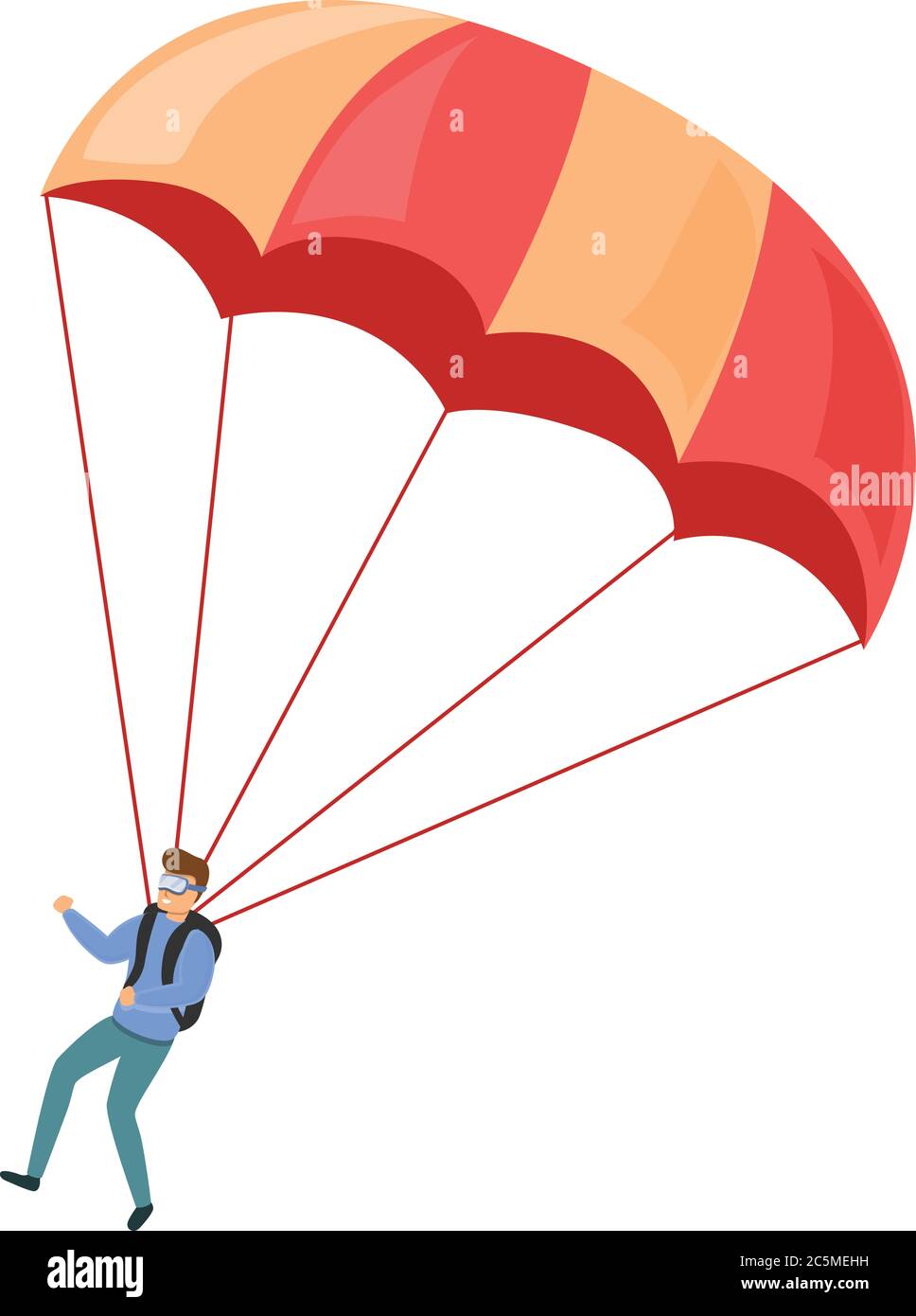 Adventure parachuting icon. Cartoon of adventure parachuting vector icon for web design isolated on white background Stock Vector