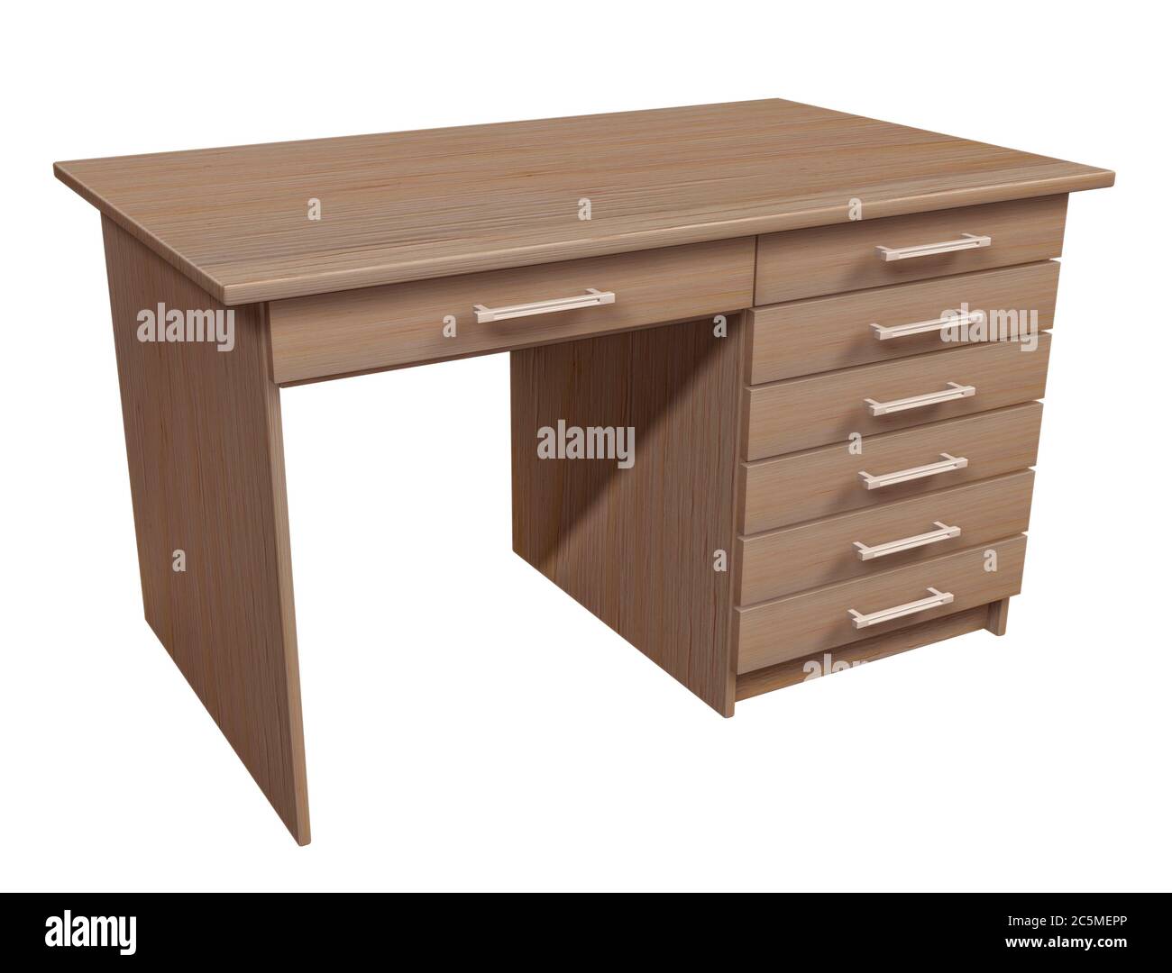 3D rendering of office desk isolated on white background Stock Photo ...