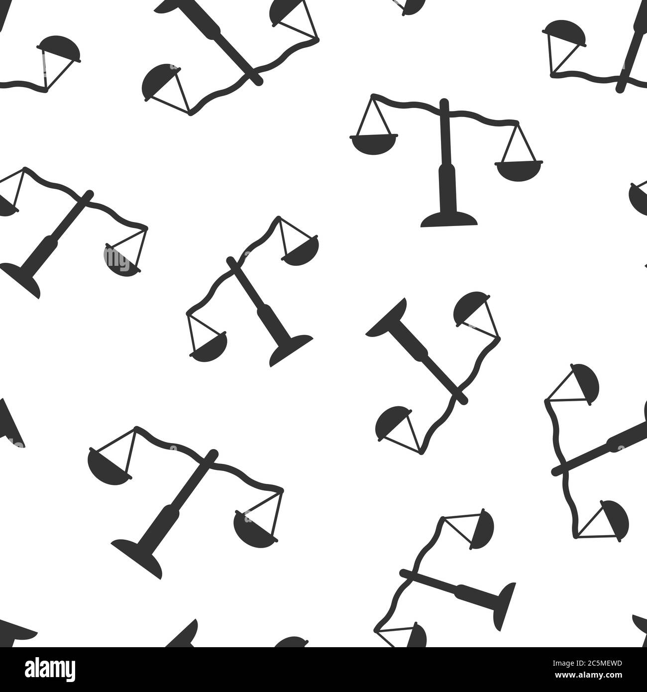 Scale balance icon in flat style. Justice vector illustration on white ...