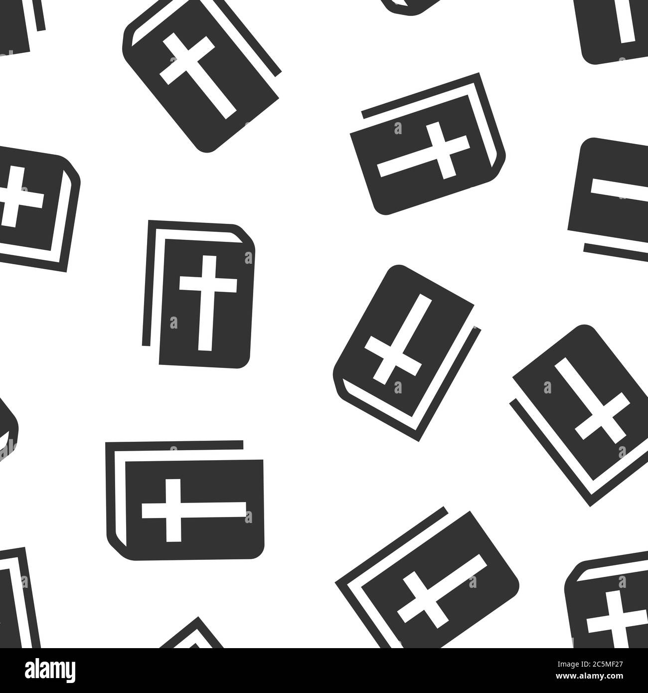 Bible book icon in flat style. Church faith vector illustration on ...