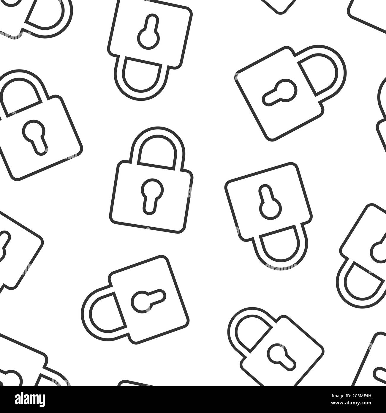 Padlock icon in flat style. Lock vector illustration on white isolated ...