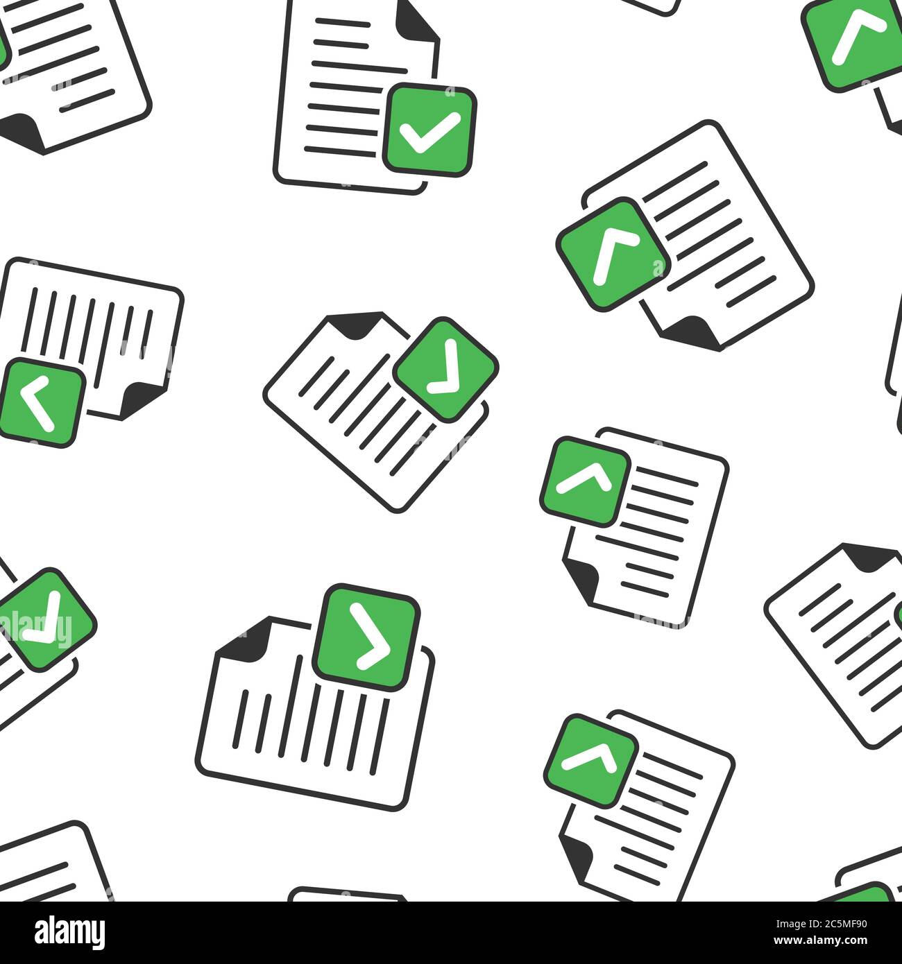 Document accepted icon in flat style. Correct vector illustration on ...