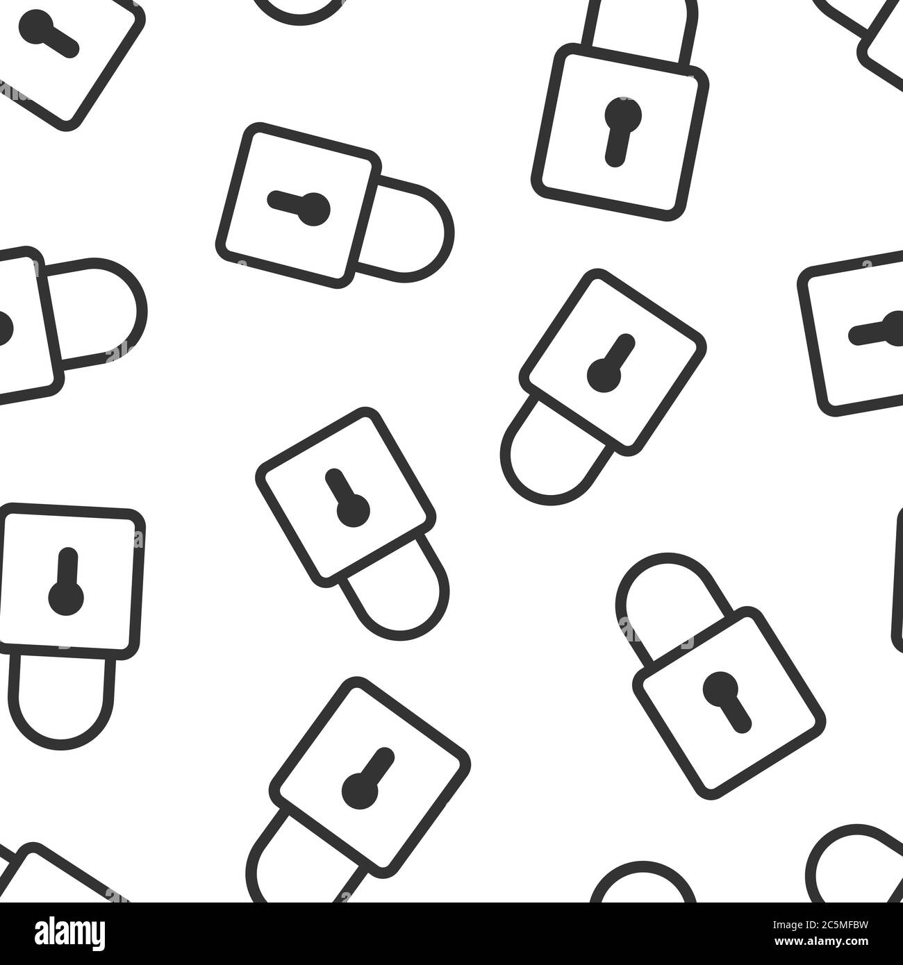 Padlock icon in flat style. Lock vector illustration on white isolated ...