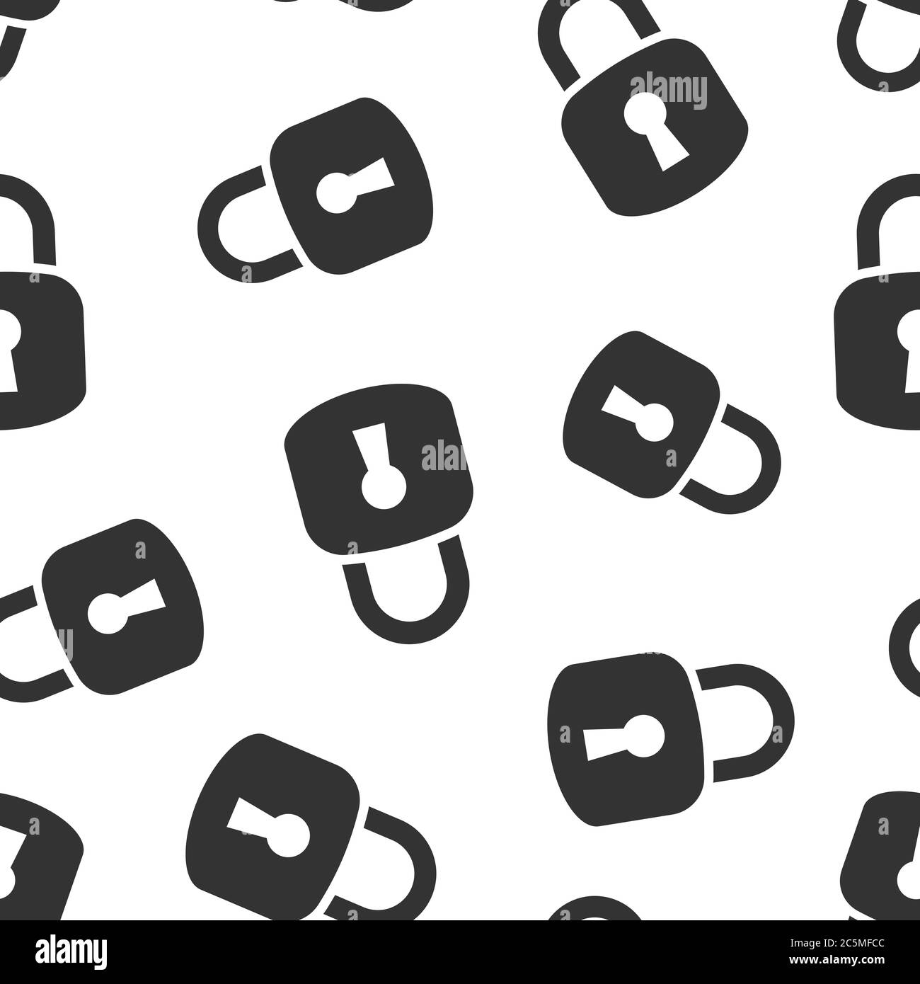 Padlock icon in flat style. Lock vector illustration on white isolated ...