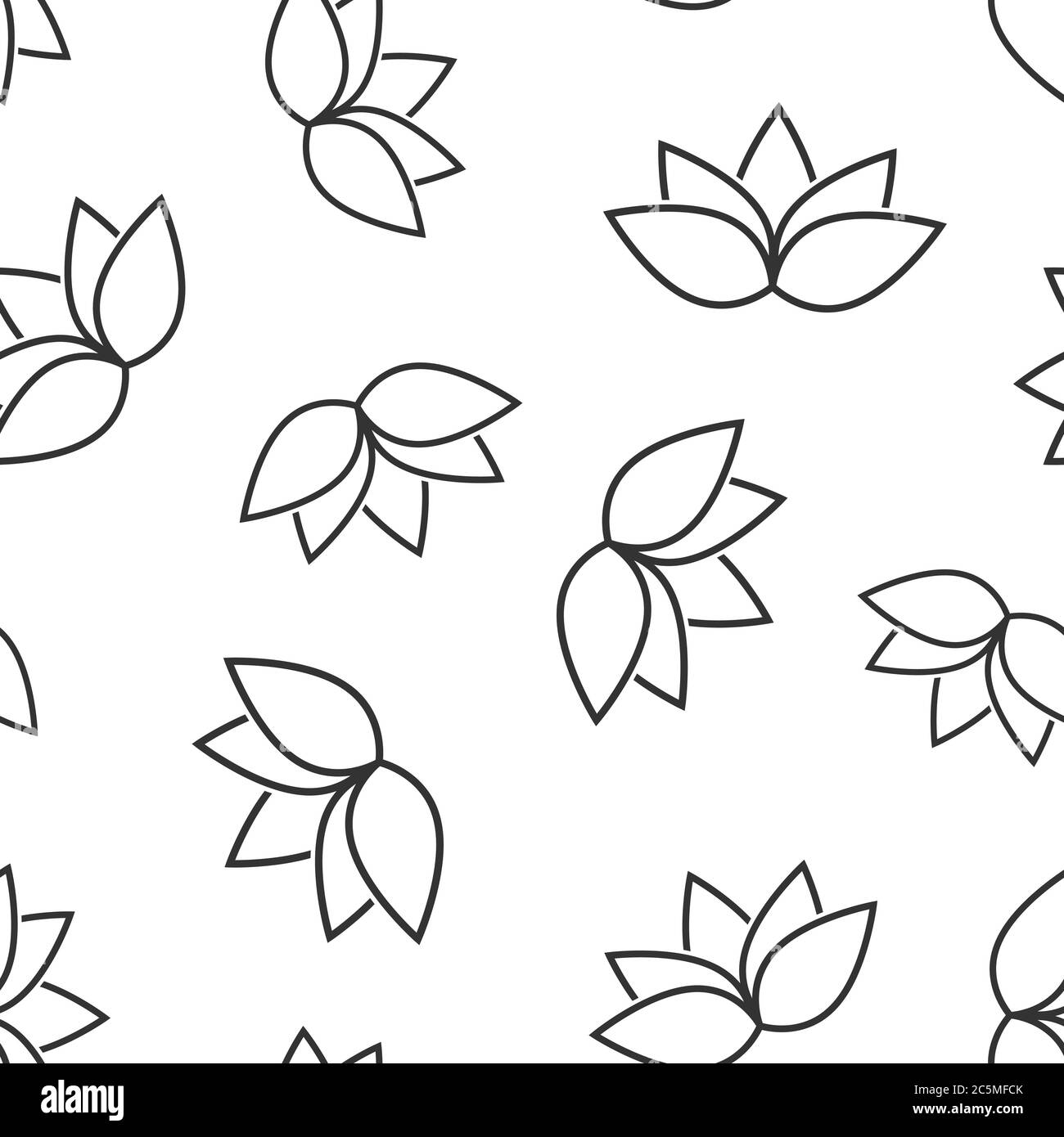 Lotus icon in flat style. Flower leaf vector illustration on white ...