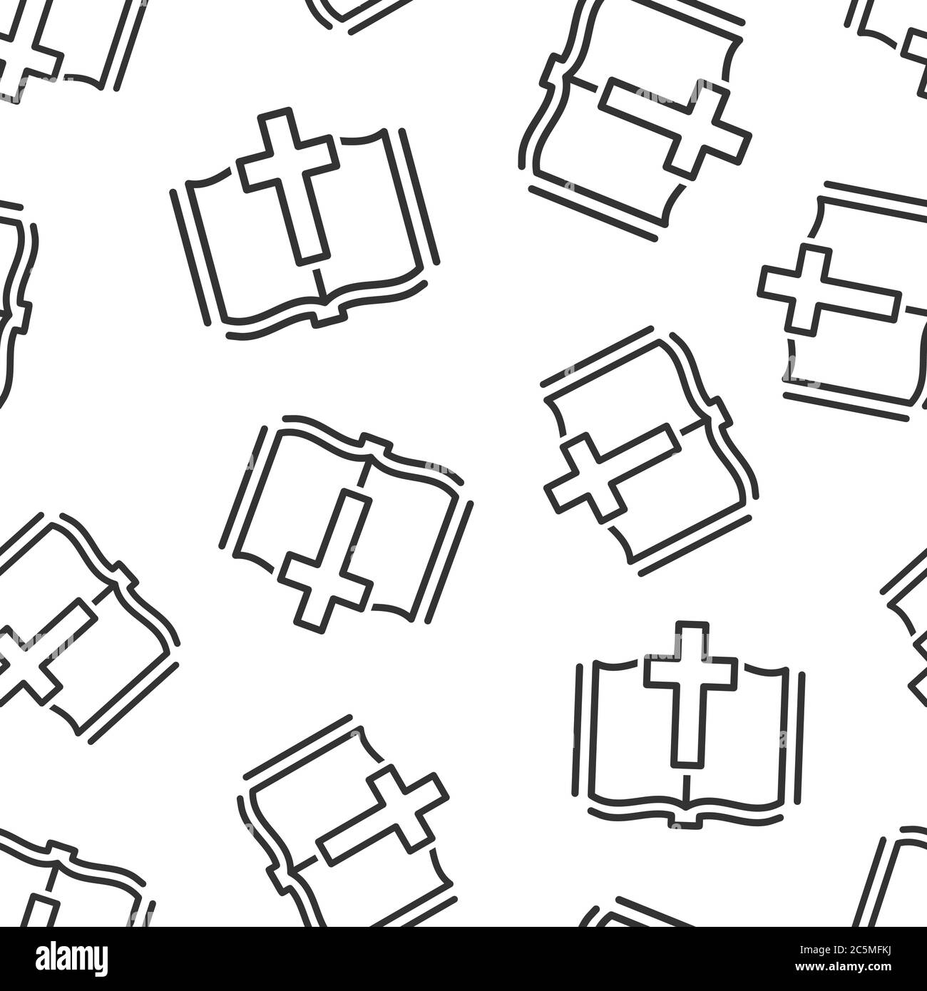 Bible book icon in flat style. Church faith vector illustration on ...
