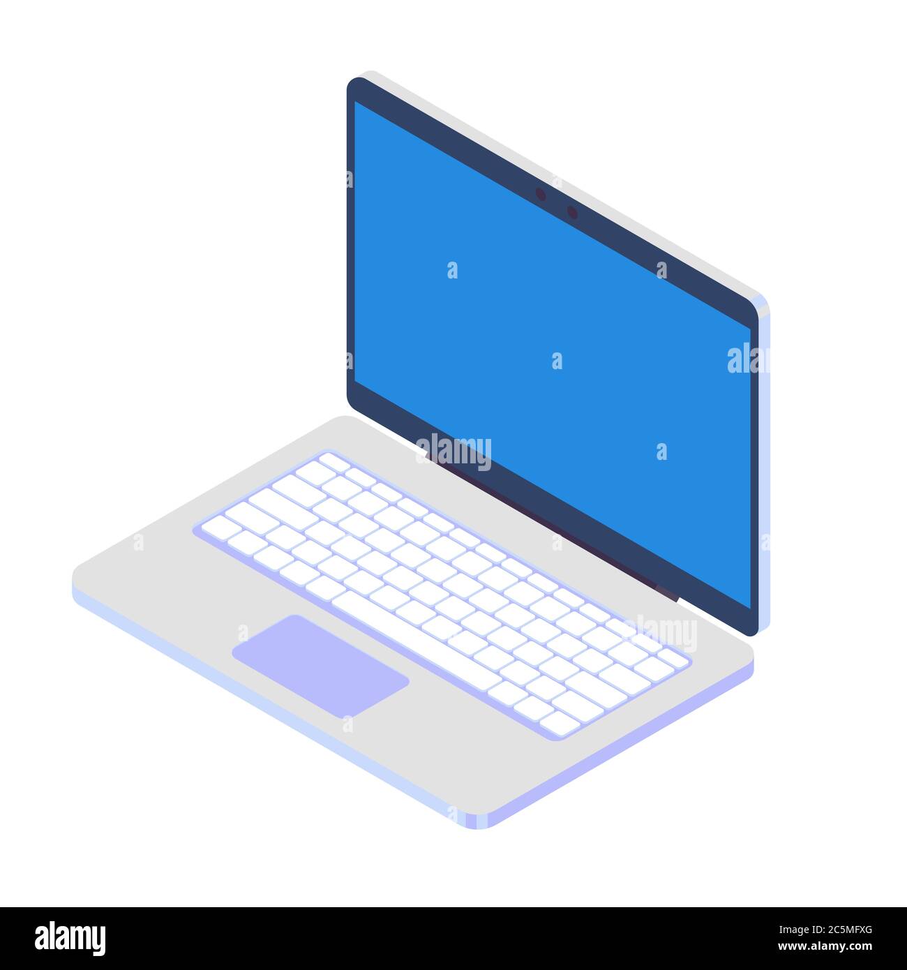 Laptop isolated on white background. Vector illustration. EPS 10. Stock Vector