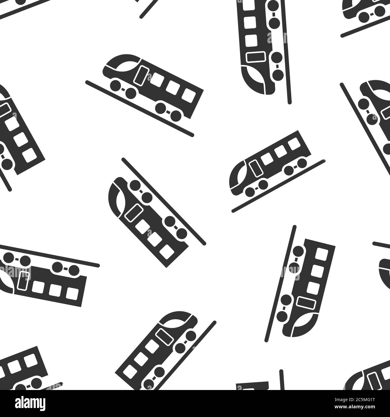 Metro icon in flat style. Train subway vector illustration on white isolated background. Railroad cargo seamless pattern business concept. Stock Vector