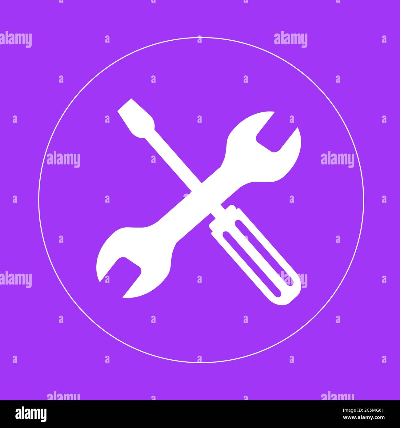 Service tools icon isolated on purple background. Vector illustration
