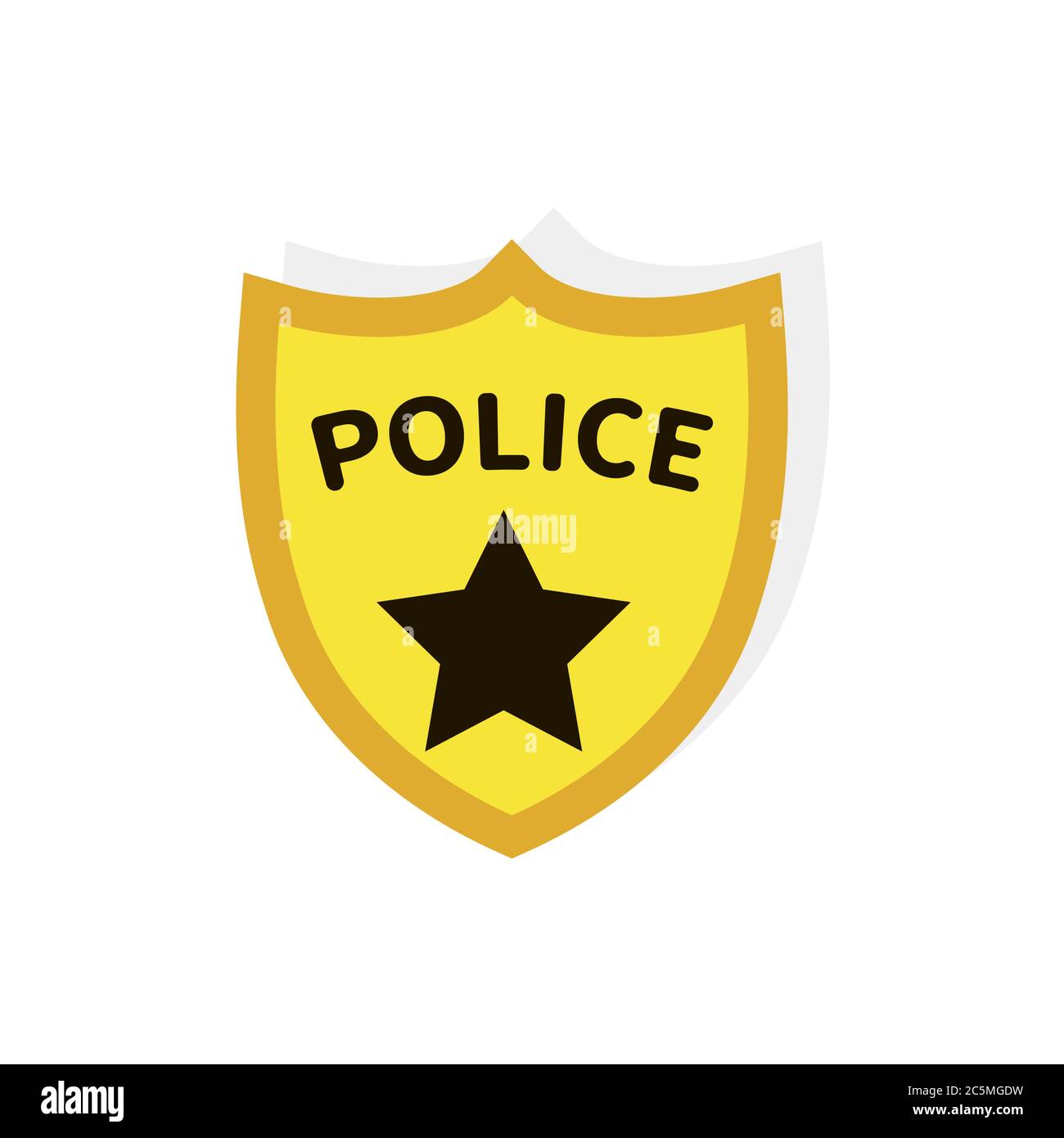 Police badge. Vector illustration EPS 10 in trendy flat style isolated. Stock Vector