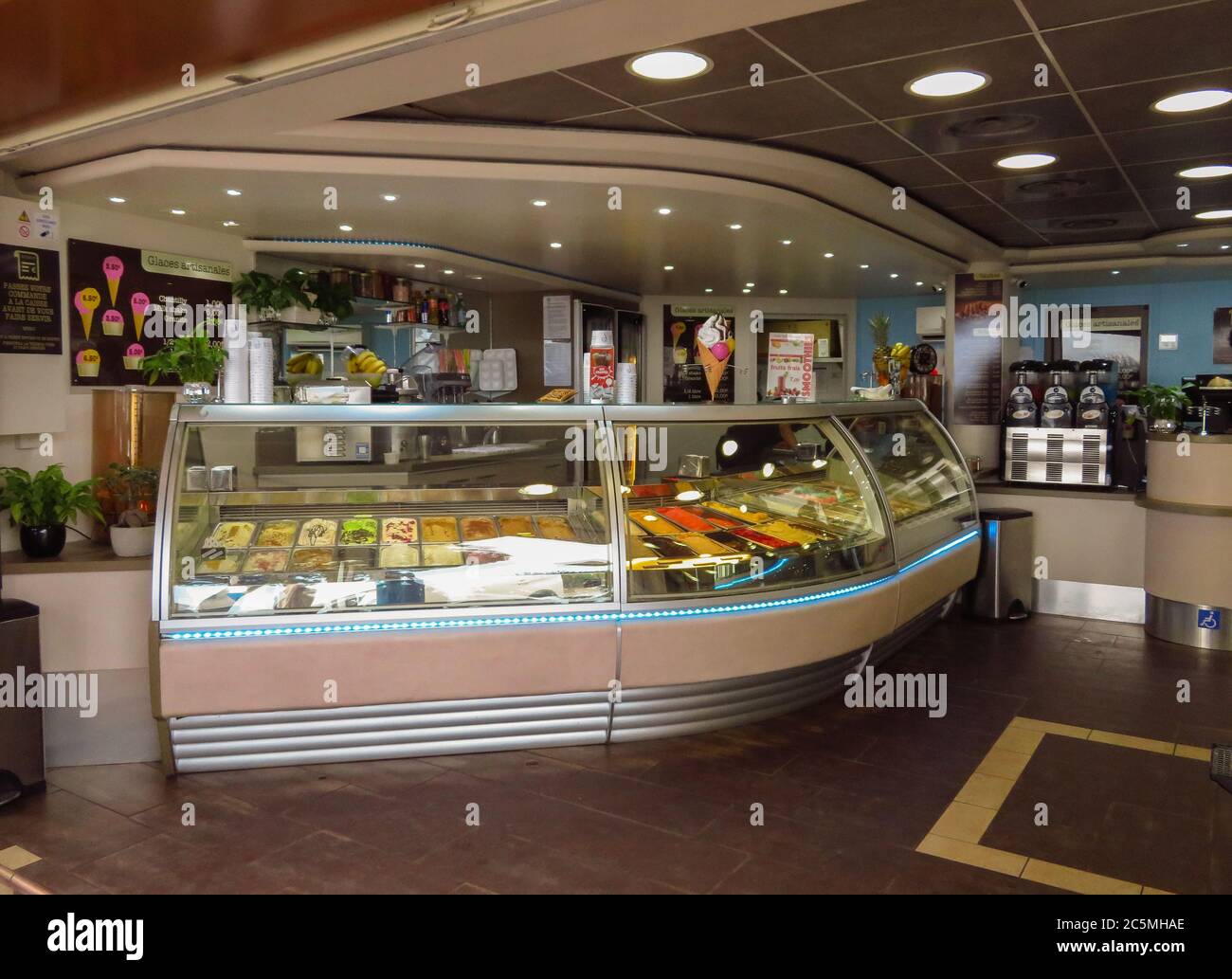 Cannes, France July 3, 2018 Ice cream shop on Boulevard de la