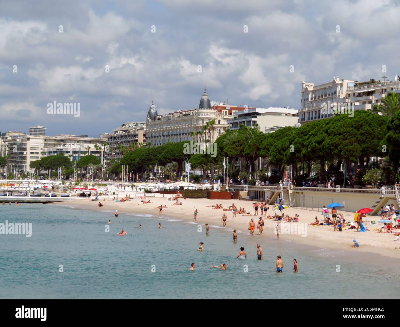 Cannes, France June 28, 2018 Vacationers enjoy the beautiful weather