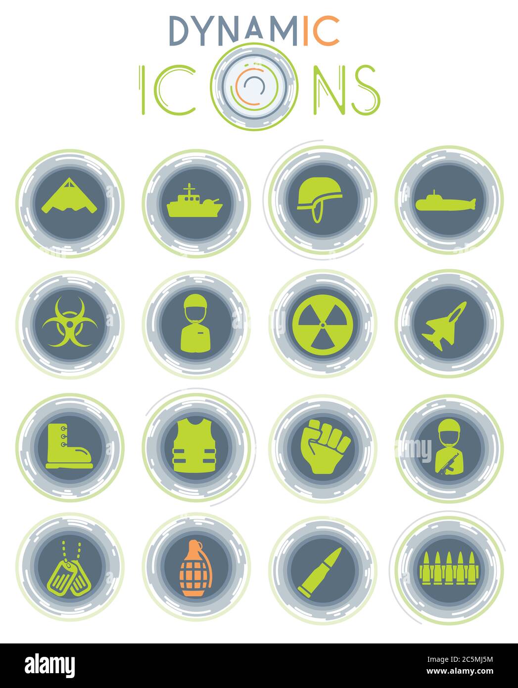 Military dynamic icons Stock Vector Image & Art - Alamy
