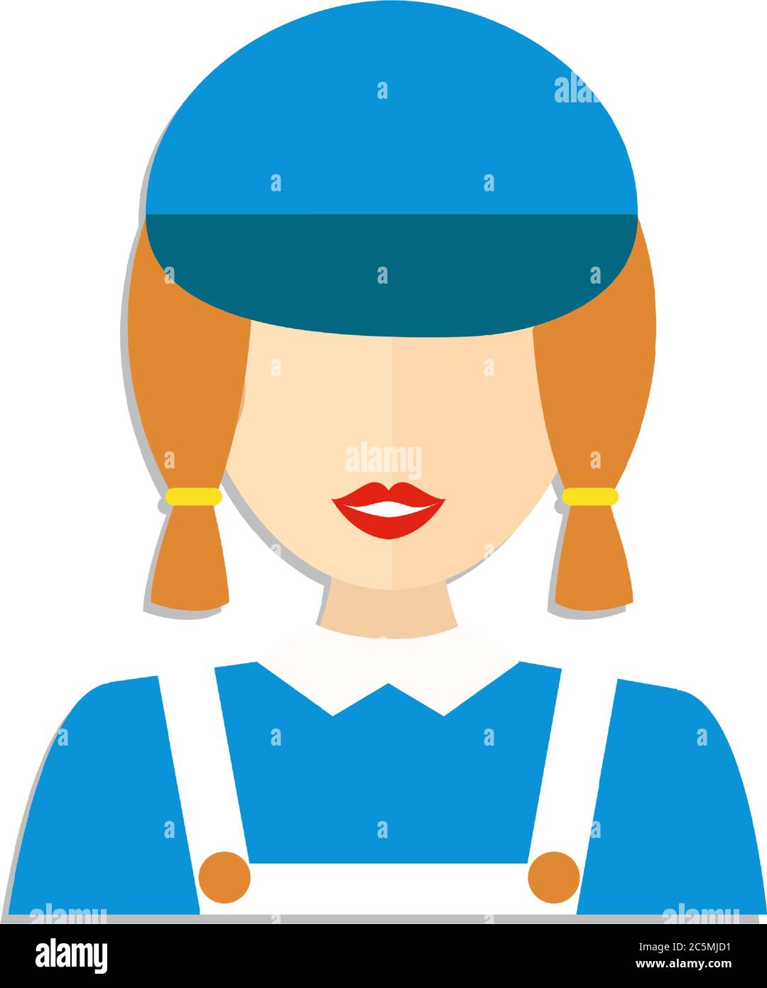 Professional cleaner woman. Flat style vector illustration isolated on white background. Stock Vector