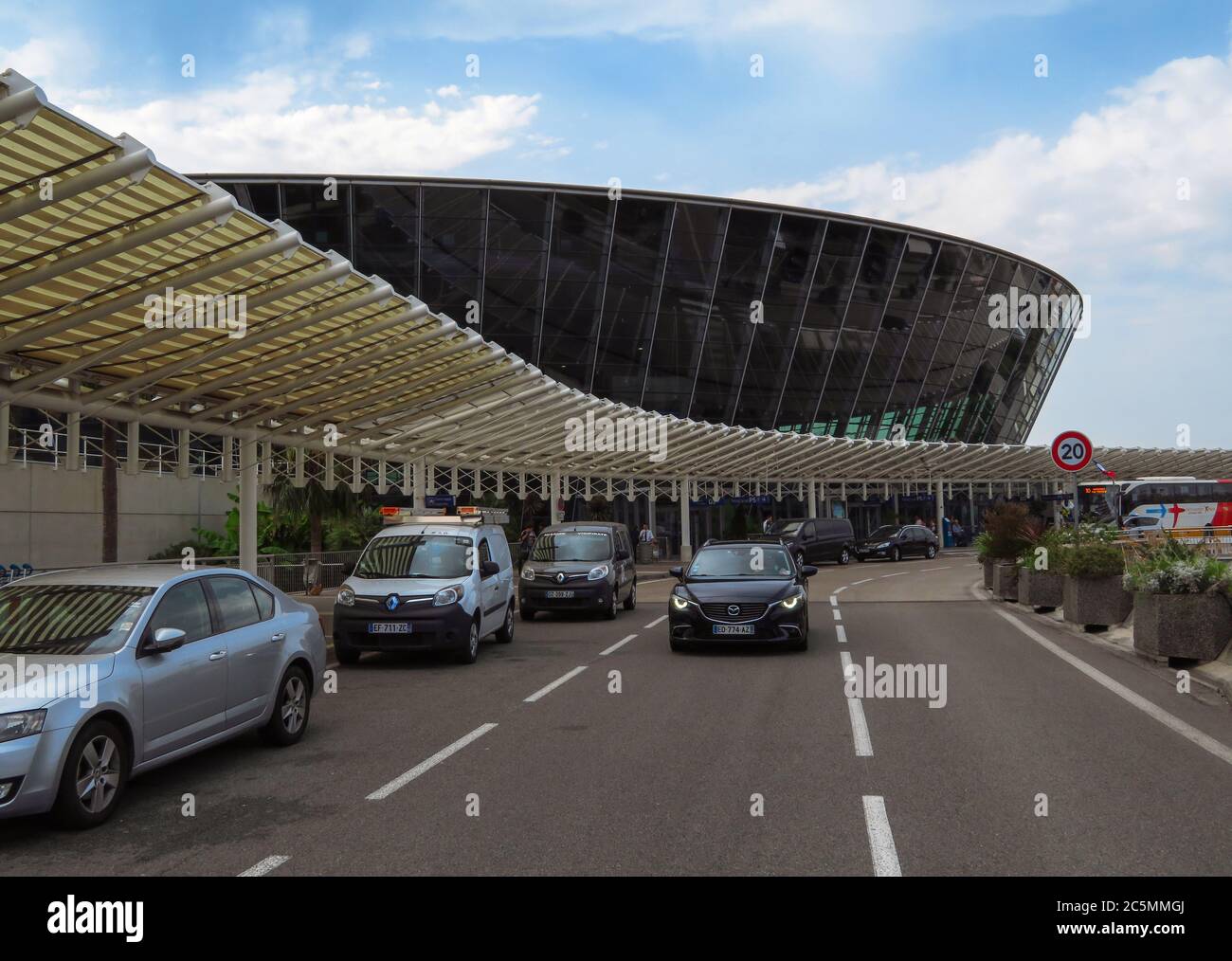 Nice, France - July 14, 2018: Terminal building at Nice Cote d'Azur ...