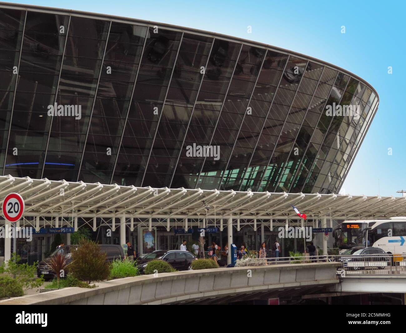 Nice, France - July 14, 2018: Terminal building at Nice Cote d'Azur ...