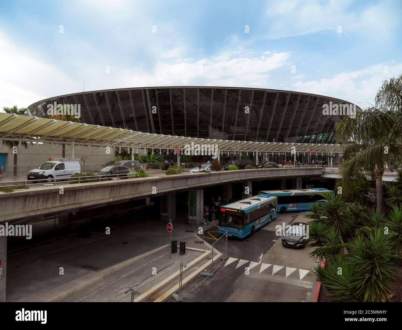 Nice, France - July 14, 2018: Terminal building at Nice Cote d'Azur ...