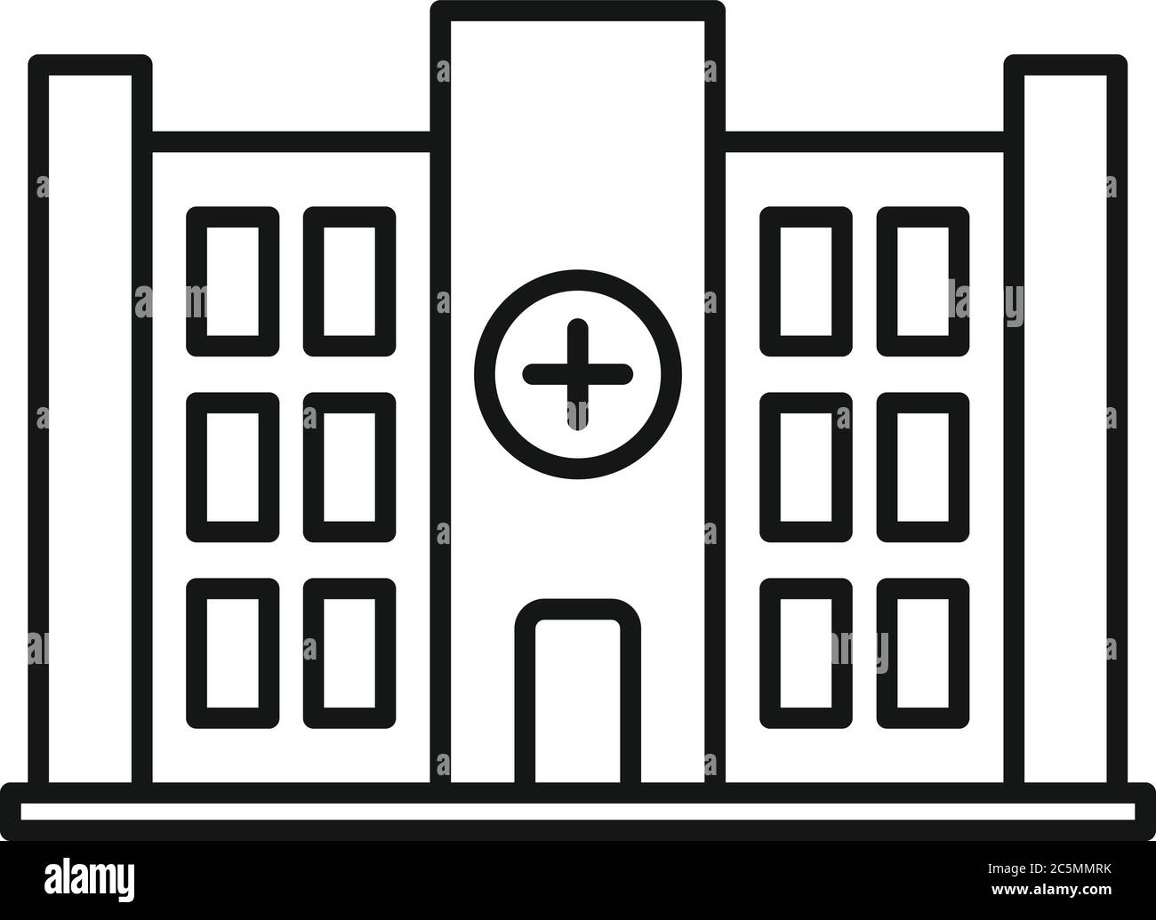 Private clinic building icon. Outline private clinic building vector icon for web design isolated on white background Stock Vector