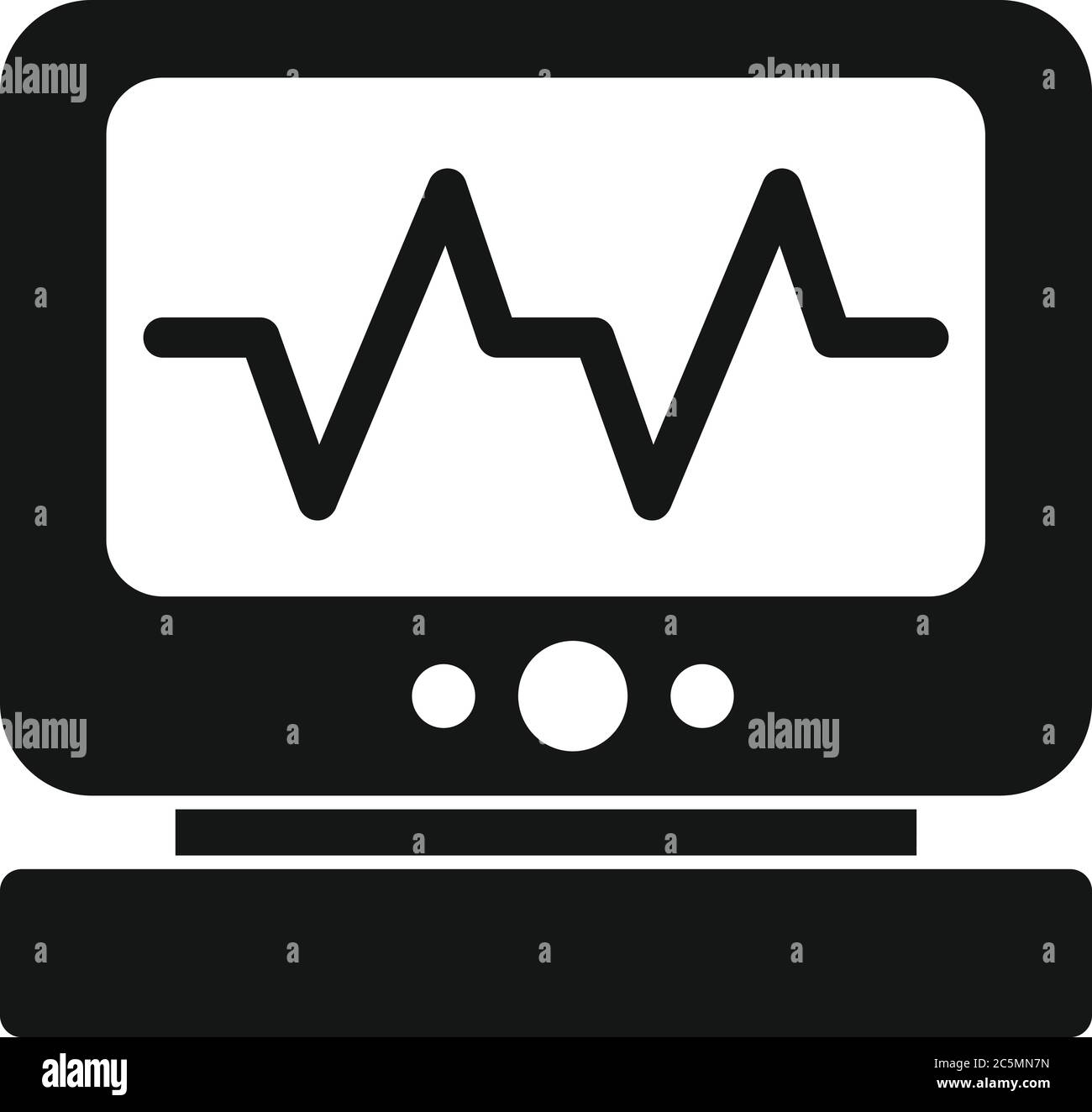 Clinic heart rate monitor icon. Simple illustration of clinic heart