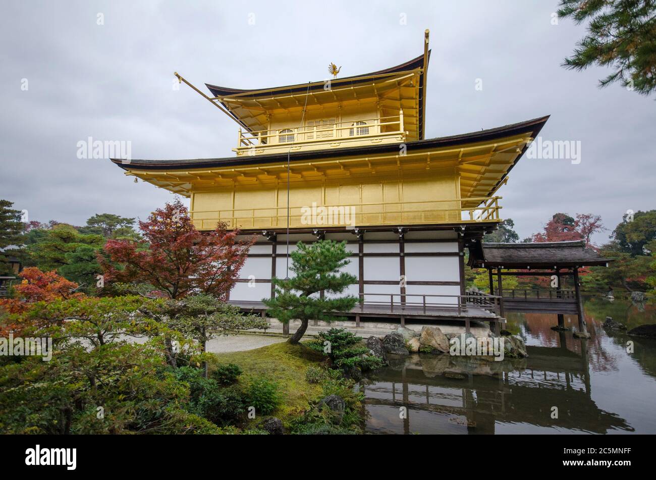 View of Kinkakuji, Temple of the Golden Pavilion buddhist temple in