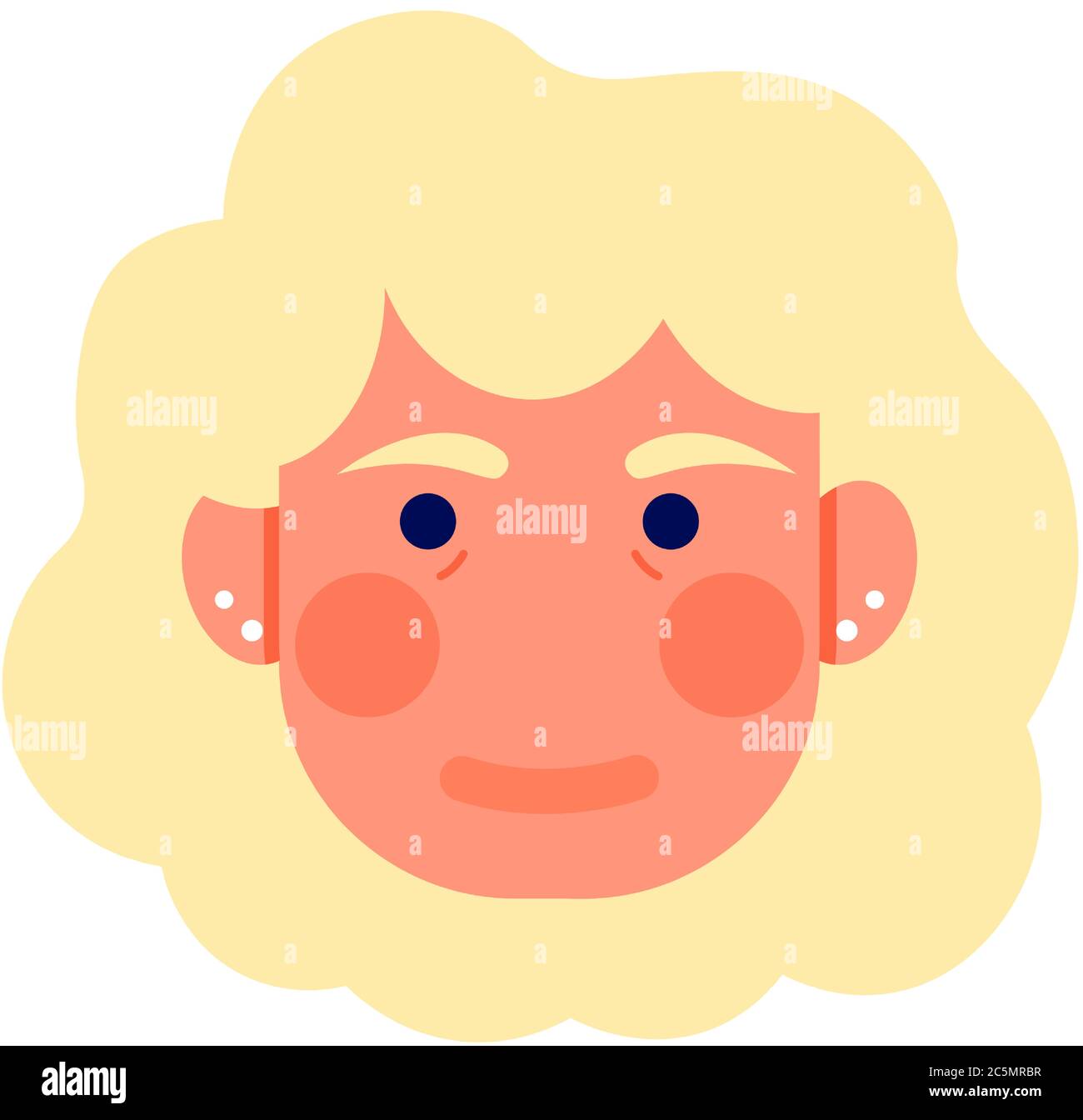 Face expressions of woman with blond hair. Vector illustration isolated on white background. Stock Vector