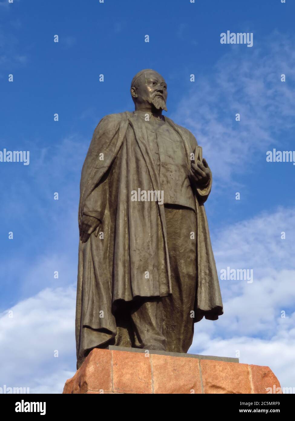 ALMATY, KAZAKHSTAN - MAY 7, 2017: Monument of Abay Qunanbayuli - was a great Kazakh poet, composer and philosopher. Monument established in 1960 front Stock Photo