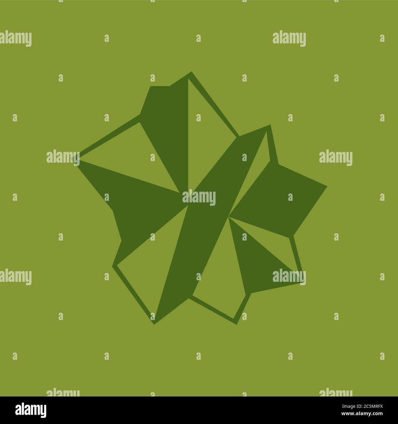 Trash parcel on green background. Flat style icon. Stock Vector