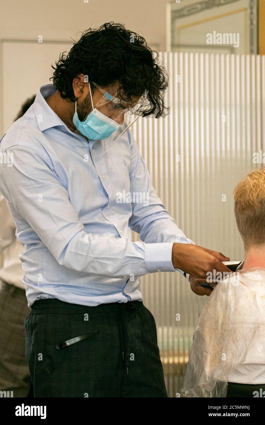 Hairdresser with precaution hires stock photography and images Alamy
