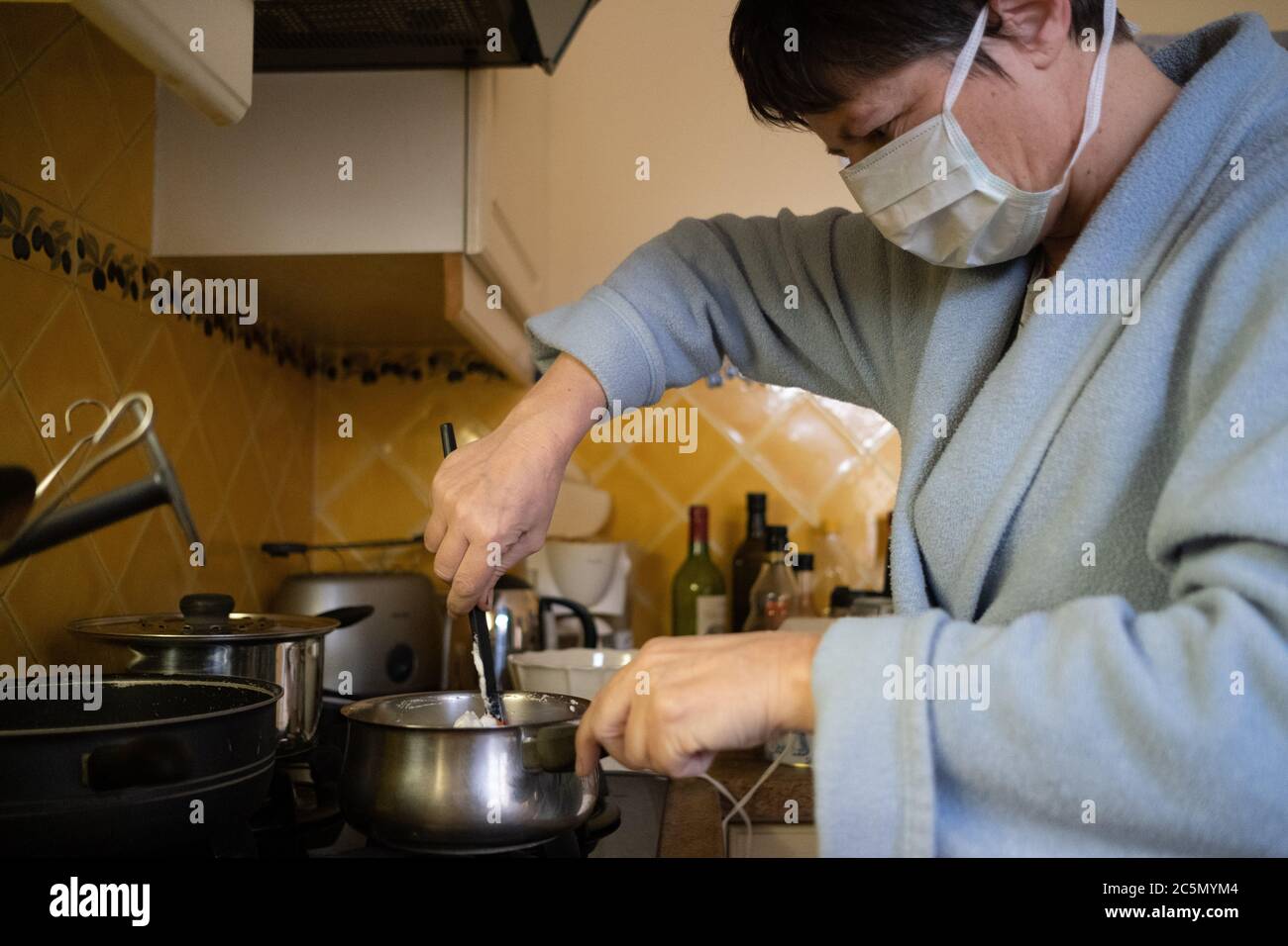 Illustration of coronavirus in France. Illustration du coronavirus en France. Stock Photo