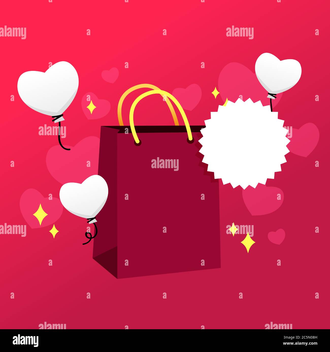 Valentines day background with Heart and Balloons. Vector illustration ...