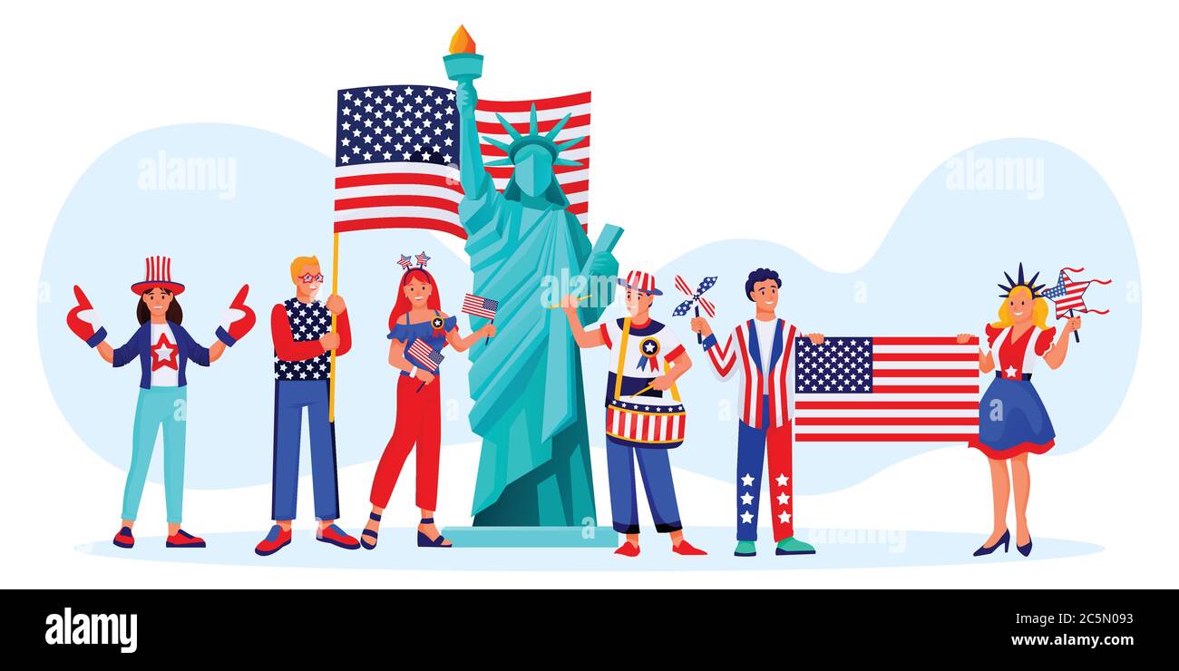 people celebrating 4th of july background