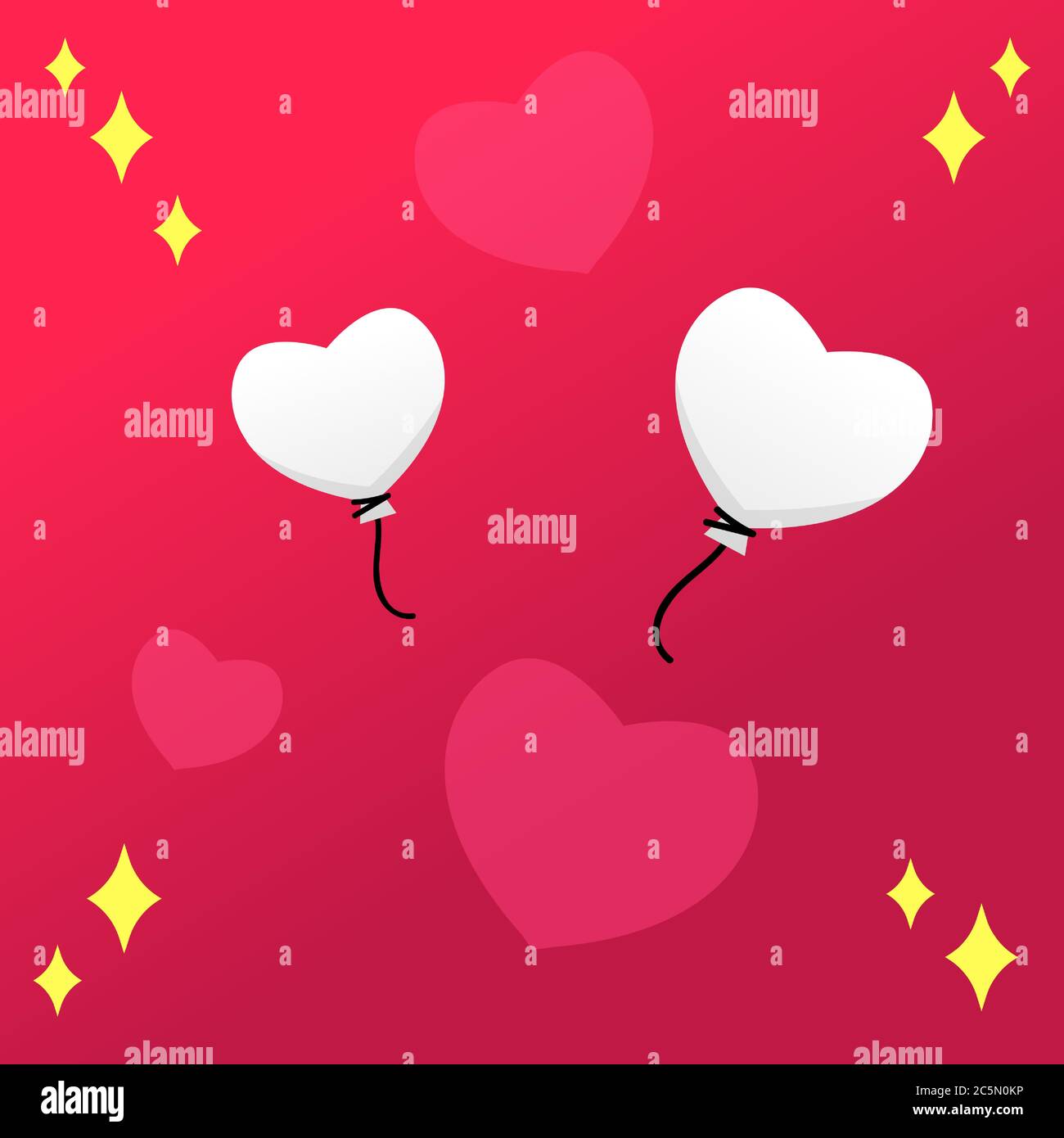 Valentines day background with Heart and Balloons. Vector illustration ...