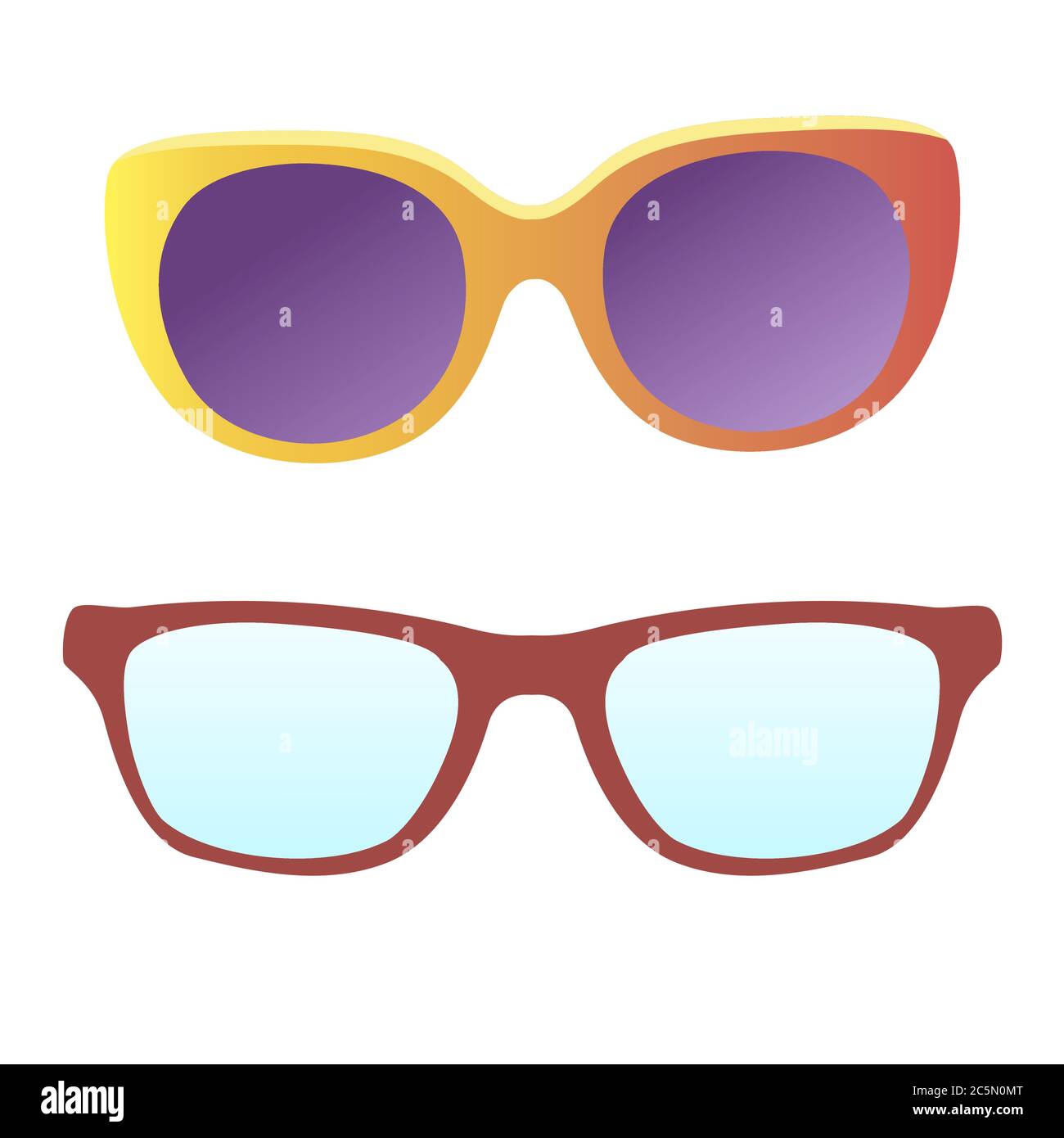 Sunglasses on white background. Vector illustration. EPS 10. Stock Vector