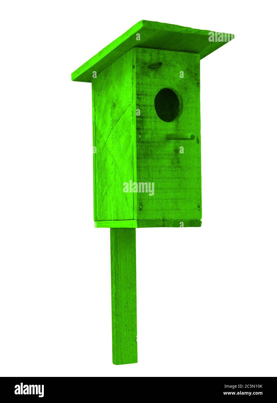 Green bird house isolated on white with Clipping Path Stock Photo Alamy