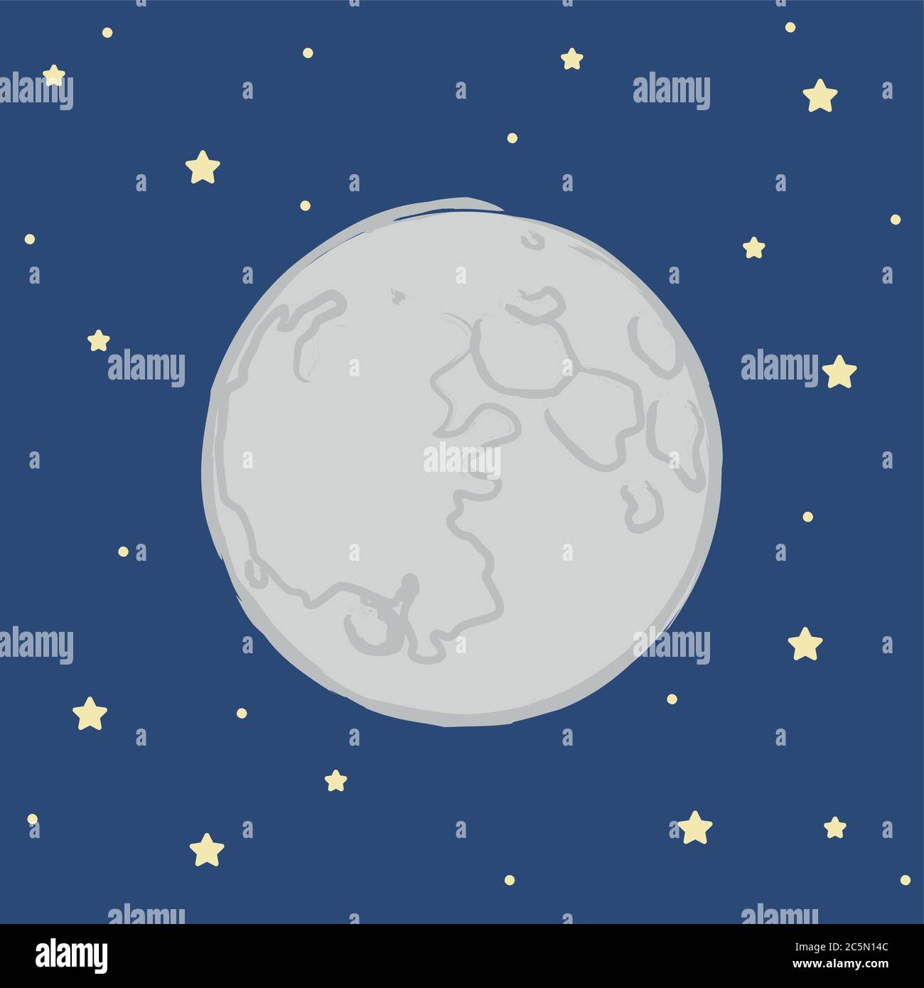 moon and stars in the dark sky vector illustration EPS10 Stock Vector