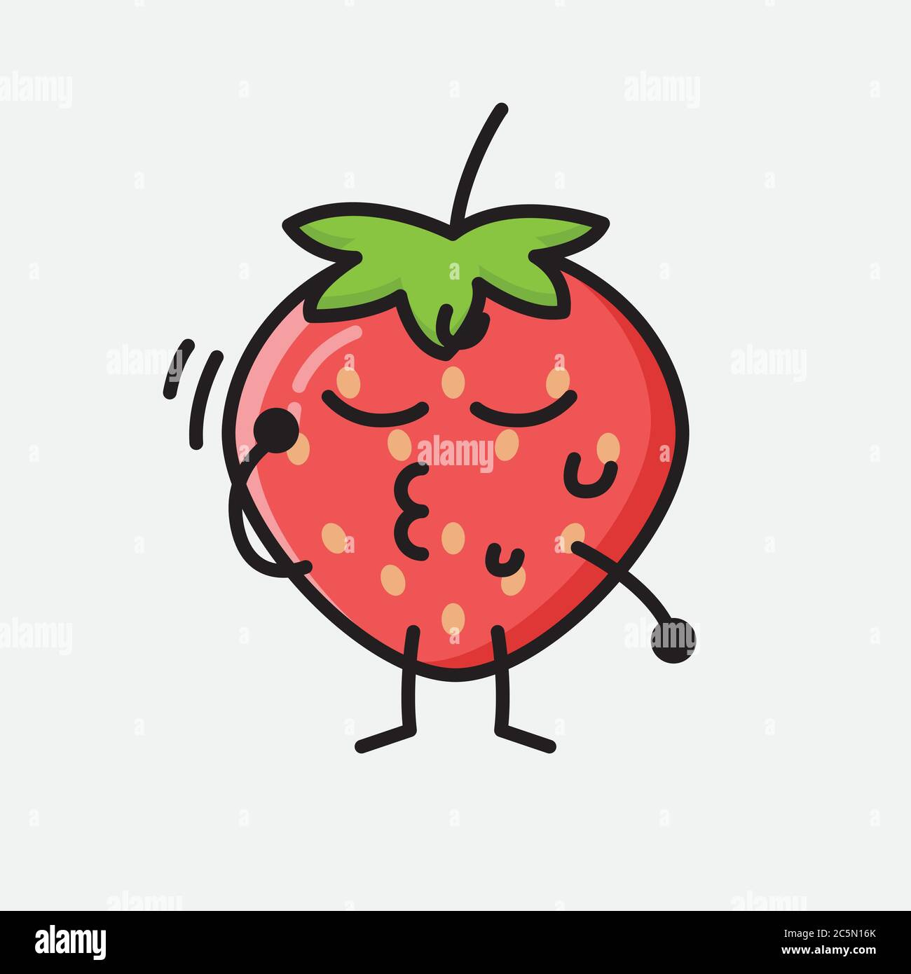 An illustration of Cute Strawberry Mascot Vector Character Stock Vector ...