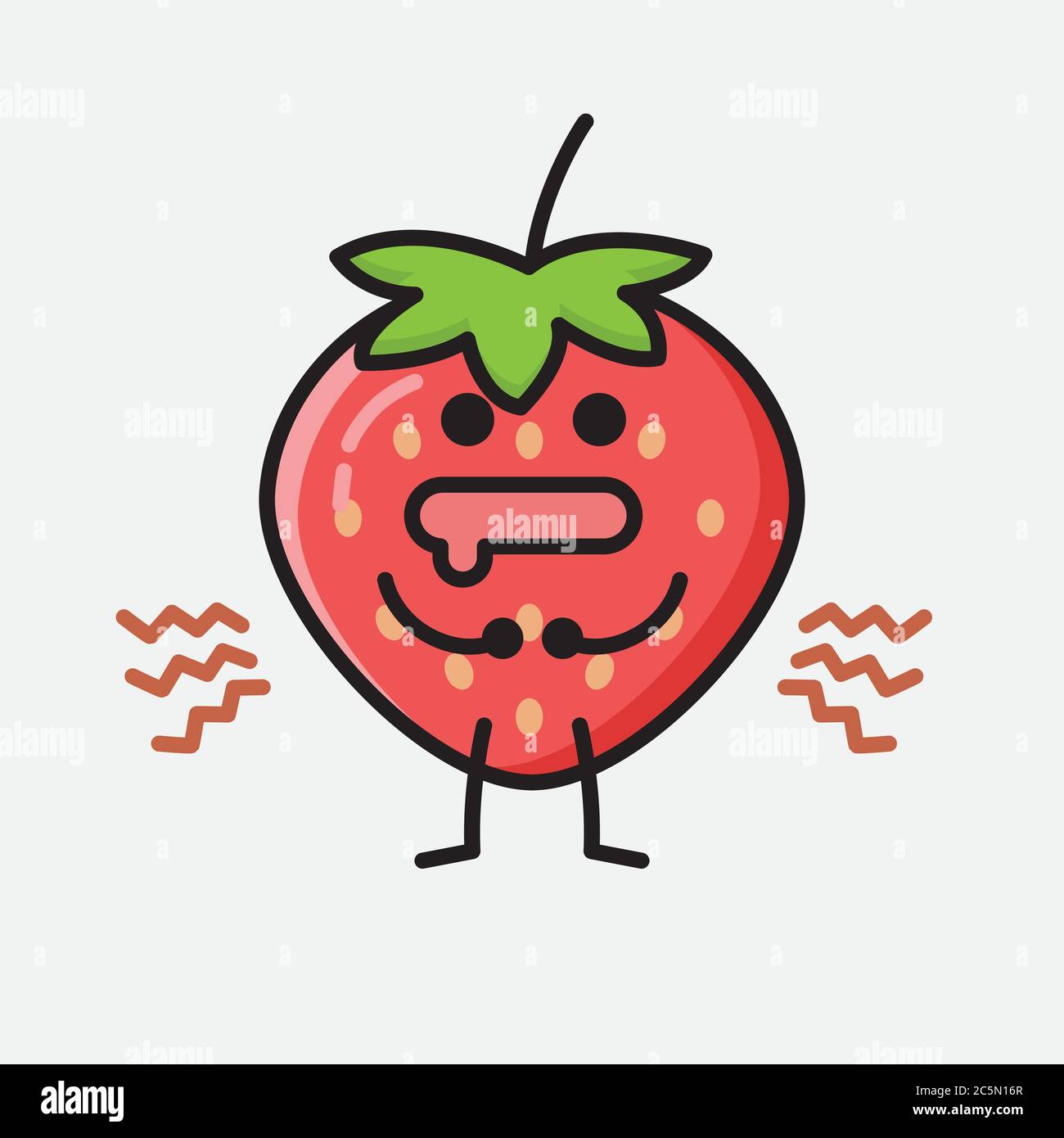 An illustration of Cute Strawberry Mascot Vector Character Stock Vector ...