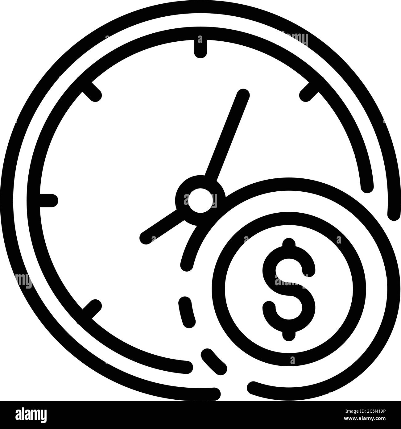 Time clock broker icon, outline style Stock Vector
