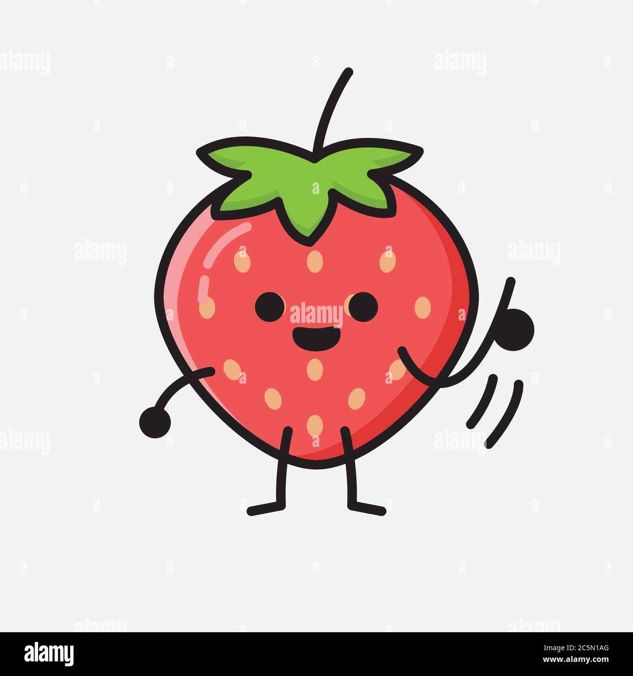 An illustration of Cute Strawberry Mascot Vector Character Stock Vector ...